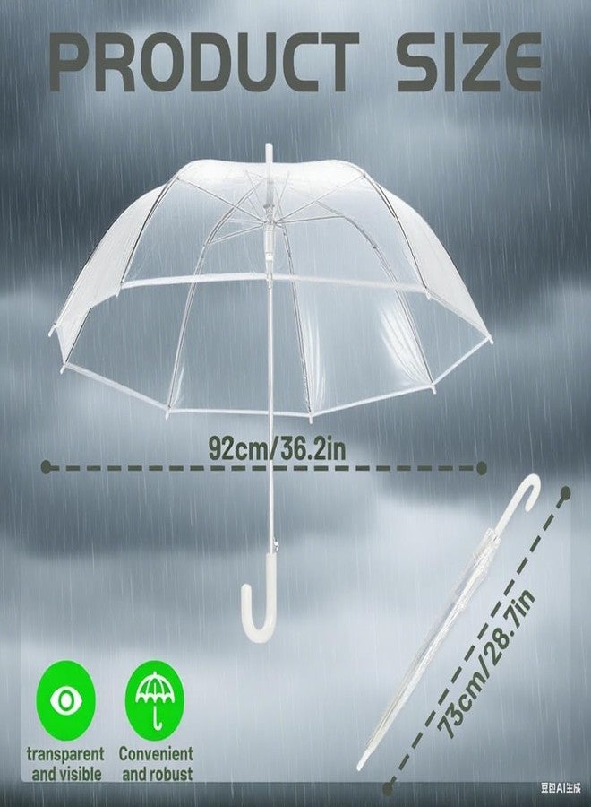 Kvittra 18 Pack Clear Wedding Umbrellas - Bulk 36" Transparent Bubble Umbrellas, Auto Open & Windproof with J-Hook Handle - Waterproof Canopy for Bride, Groom, Photography, Golf, Outdoor Events - Image 2